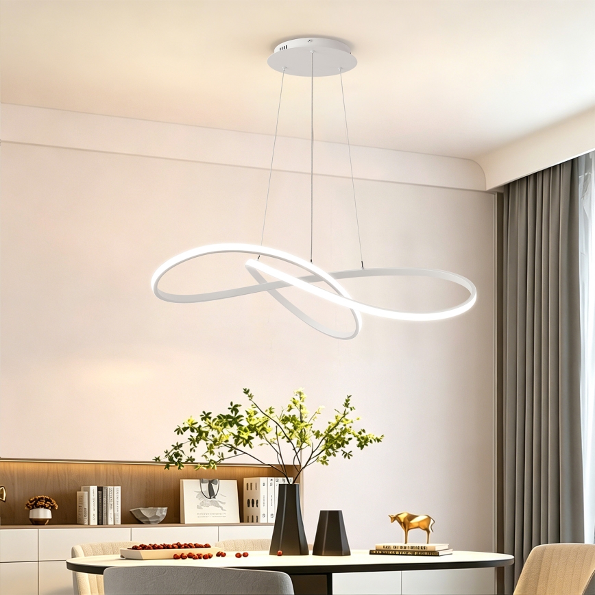 Brilagi - LED Stmívatelný lustr na lanku INFINITY LED/80W/230V 3000-6000K 80x80 cm bílá + dálkové ovládání
