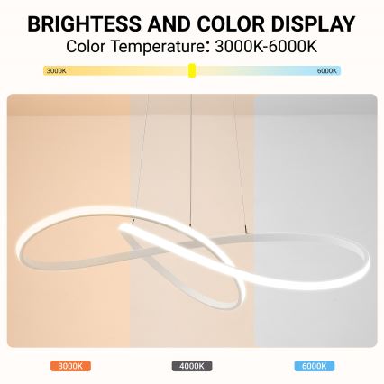 Brilagi - LED Stmívatelný lustr na lanku INFINITY LED/80W/230V 3000-6000K 80x80 cm bílá + dálkové ovládání