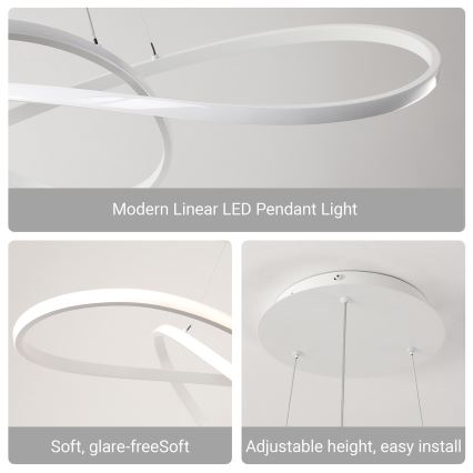 Brilagi - LED Stmívatelný lustr na lanku INFINITY LED/80W/230V 3000-6000K 80x80 cm bílá + dálkové ovládání