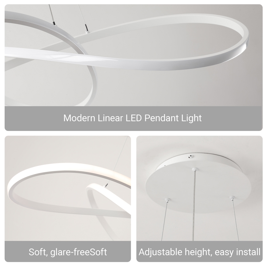 Brilagi - LED Stmívatelný lustr na lanku INFINITY LED/80W/230V 3000-6000K 80x80 cm bílá + dálkové ovládání