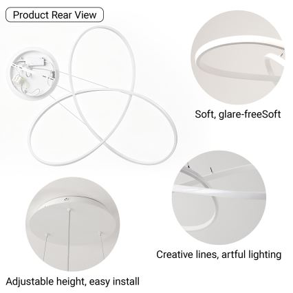 Brilagi - LED Stmívatelný lustr na lanku INFINITY LED/80W/230V 3000-6000K 80x80 cm bílá + dálkové ovládání