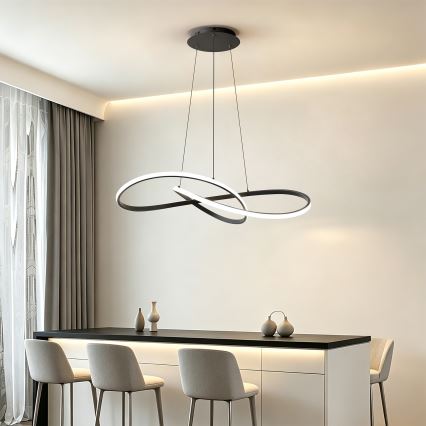 Brilagi - LED Stmívatelný lustr na lanku INFINITY LED/80W/230V 3000-6000K 80x80 cm černá + dálkové ovládání