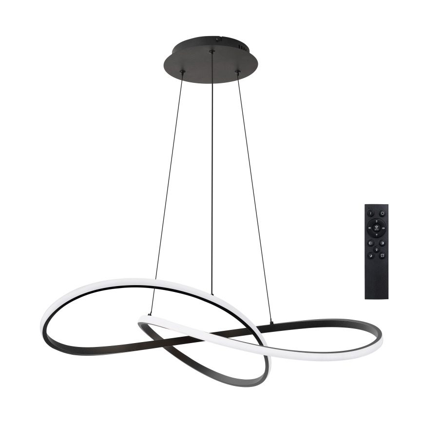 Brilagi - LED Stmívatelný lustr na lanku INFINITY LED/80W/230V 3000-6000K 80x80 cm černá + dálkové ovládání