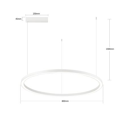 Brilagi - LED Stmívatelný lustr na lanku PORTOFINO LED/60W/230V 3000-6000K pr. 80 cm bílá + dálkové ovládání
