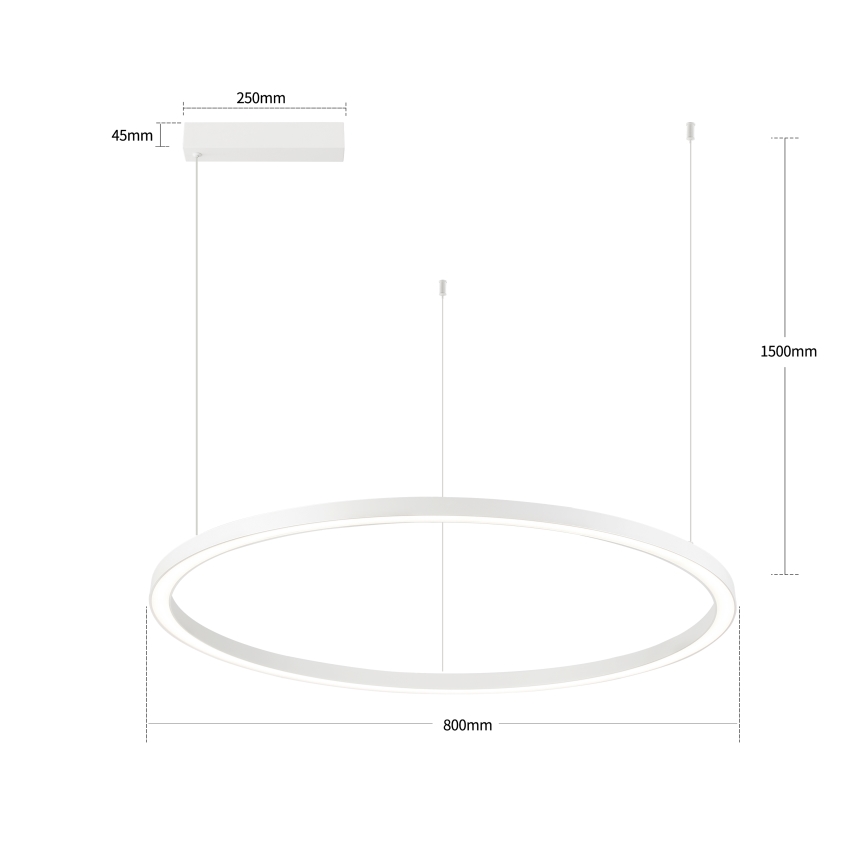 Brilagi - LED Stmívatelný lustr na lanku PORTOFINO LED/60W/230V 3000-6000K pr. 80 cm bílá + dálkové ovládání