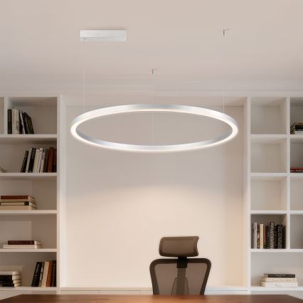 Brilagi - LED Stmívatelný lustr na lanku PORTOFINO LED/60W/230V 3000-6000K pr. 80 cm stříbrná + dálkové ovládání