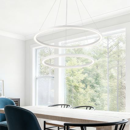 Brilagi - LED Stmívatelný lustr na lanku PORTOFINO LED/98W/230V 3000-6000K pr. 80 cm bílá + dálkové ovládání