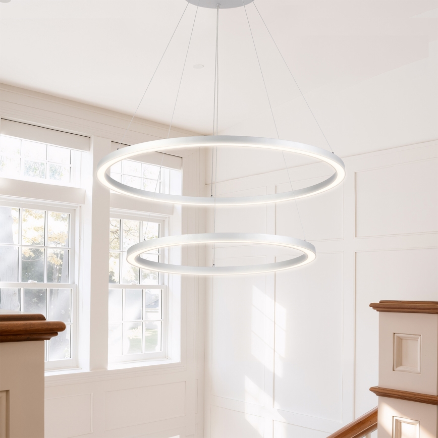 Brilagi - LED Stmívatelný lustr na lanku PORTOFINO LED/98W/230V 3000-6000K pr. 80 cm stříbrná + dálkové ovládání