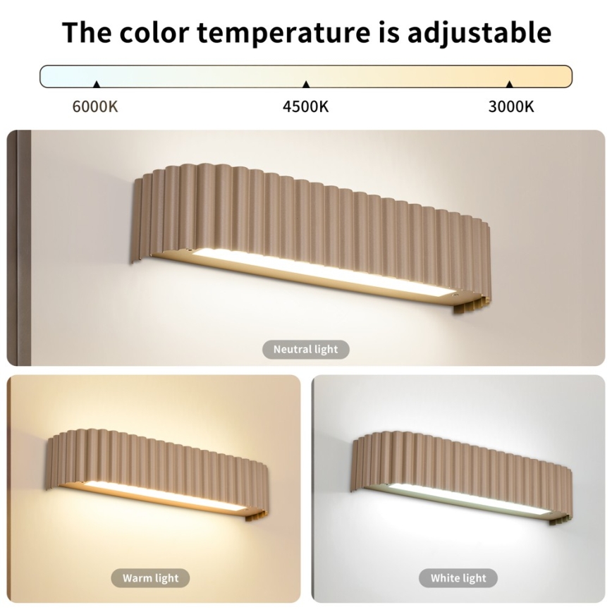 BRILAGI - LED Stmívatelné nástěnné svítidlo FALCON MODERN LED/14W/230V 3000-6000K 40 cm béžová + dálkové ovládání