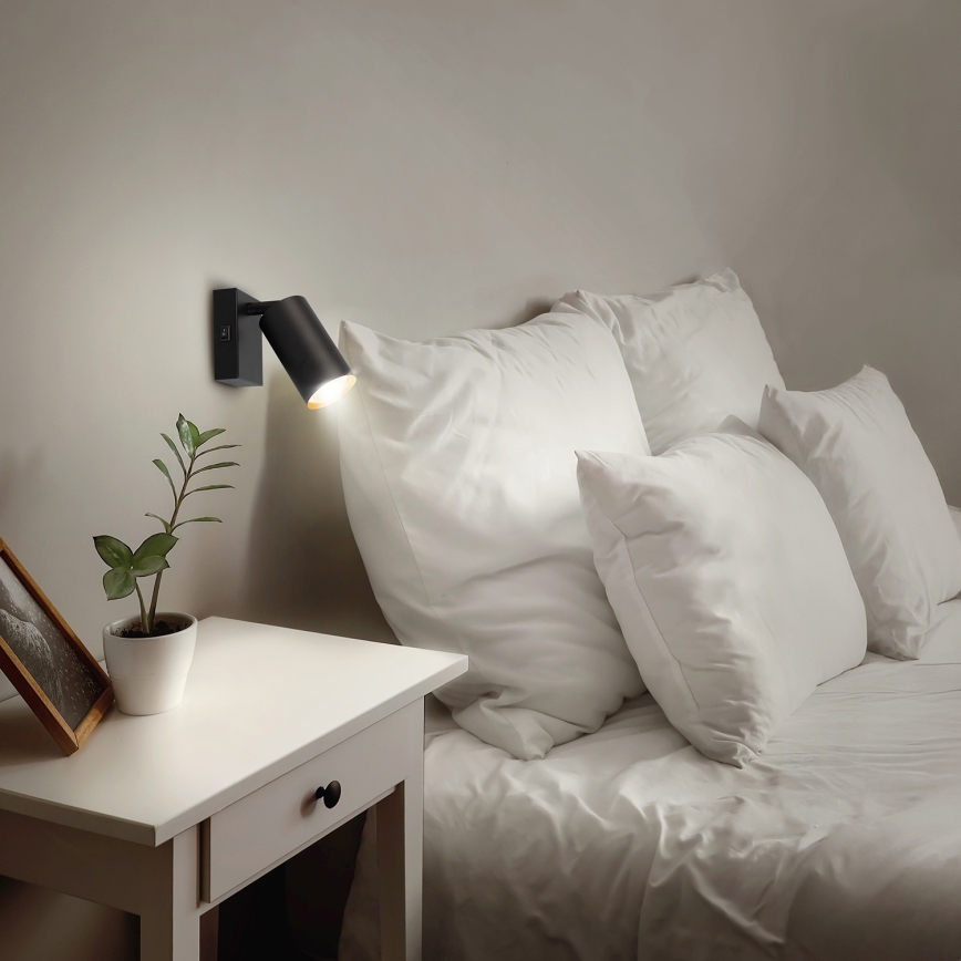 Brilagi - LED RGBW Stmívatelné nástěnné bodové svítidlo s vypínačem SELE 1xGU10/4,8W/230V 3000K černá/zlatá + dálkové ovládání