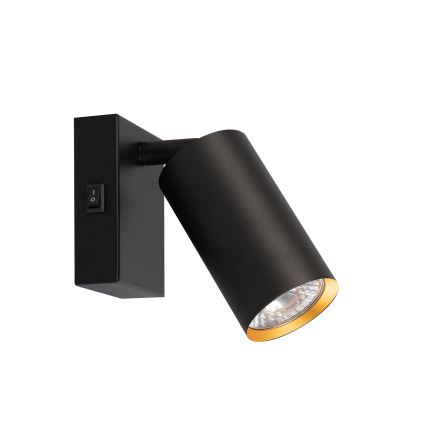 Brilagi - LED RGBW Stmívatelné nástěnné bodové svítidlo s vypínačem SELE 1xGU10/4,8W/230V 3000K černá/zlatá + dálkové ovládání