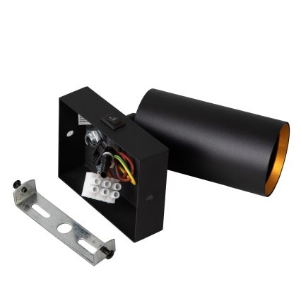 Brilagi - LED RGBW Stmívatelné nástěnné bodové svítidlo s vypínačem SELE 1xGU10/4,8W/230V 3000K černá/zlatá + dálkové ovládání