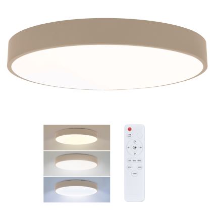 Brilagi - LED Stmívatelné stropní svítidlo POOL LED/50W/230V 3000-6000K pr. 40 cm béžová + dálkové ovládání