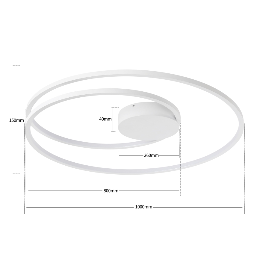 Brilagi - LED Stmívatelné stropní svítidlo TWISTER LED/105W/230V 3000-6000K pr. 100 cm bílá + dálkové ovládání
