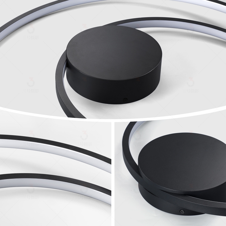 Brilagi - LED Stmívatelné stropní svítidlo TWISTER LED/105W/230V 3000-6000K pr. 100 cm černá + dálkové ovládání