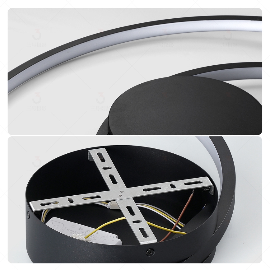 Brilagi - LED Stmívatelné stropní svítidlo TWISTER LED/105W/230V 3000-6000K pr. 100 cm černá + dálkové ovládání