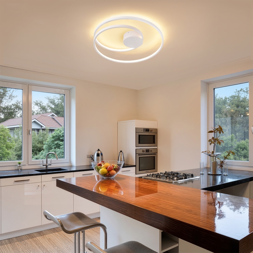 Brilagi - LED Stmívatelné stropní svítidlo TWISTER LED/48W/230V 3000-6000K pr. 50 cm bílá + dálkové ovládání