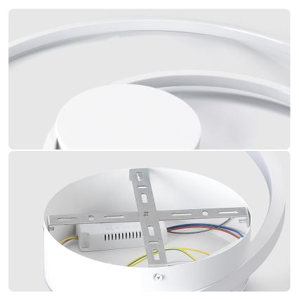 Brilagi - LED Stmívatelné stropní svítidlo TWISTER LED/48W/230V 3000-6000K pr. 50 cm bílá + dálkové ovládání