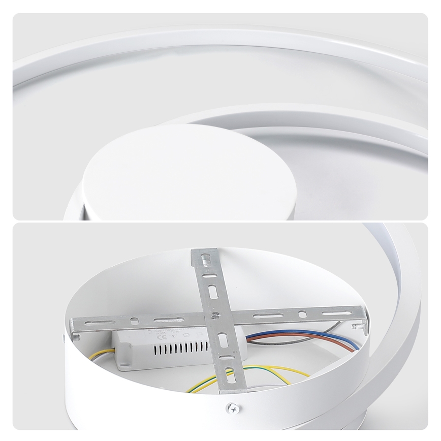 Brilagi - LED Stmívatelné stropní svítidlo TWISTER LED/48W/230V 3000-6000K pr. 50 cm bílá + dálkové ovládání