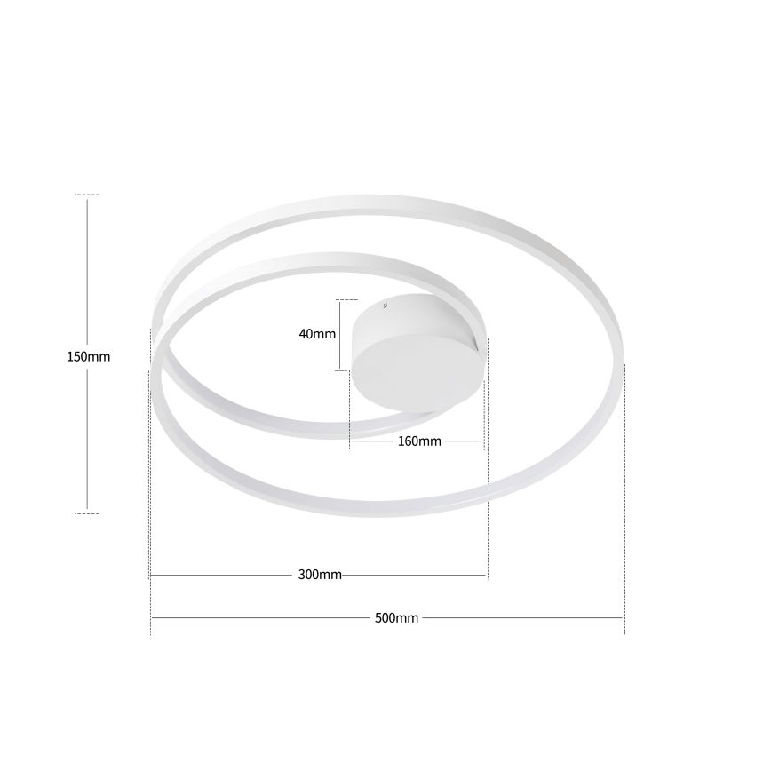 Brilagi - LED Stmívatelné stropní svítidlo TWISTER LED/48W/230V 3000-6000K pr. 50 cm bílá + dálkové ovládání