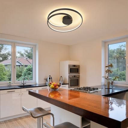 Brilagi - LED Stmívatelné stropní svítidlo TWISTER LED/48W/230V 3000-6000K pr. 50 cm černá + dálkové ovládání