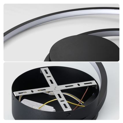 Brilagi - LED Stmívatelné stropní svítidlo TWISTER LED/48W/230V 3000-6000K pr. 50 cm černá + dálkové ovládání