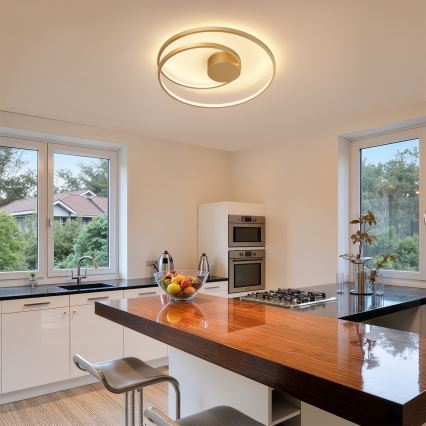 Brilagi - LED Stmívatelné stropní svítidlo TWISTER LED/48W/230V 3000-6000K pr. 50 cm zlatá + dálkové ovládání