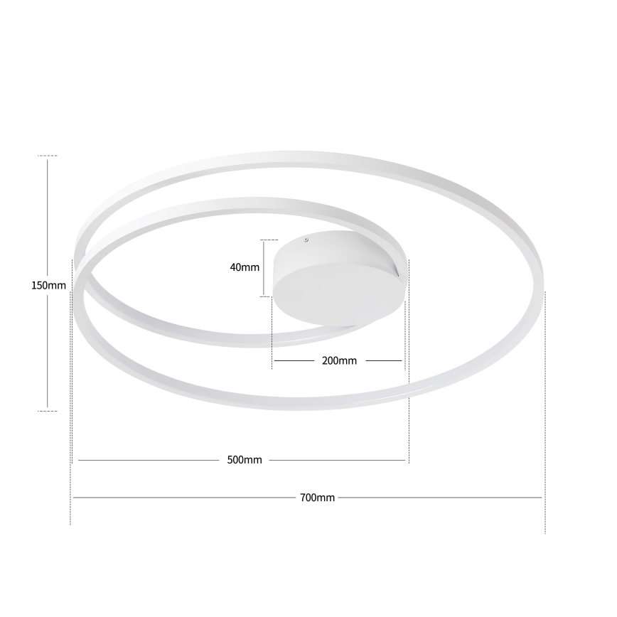 Brilagi - LED Stmívatelné stropní svítidlo TWISTER LED/75W/230V 3000-6000K pr. 70 cm bílá + dálkové ovládání
