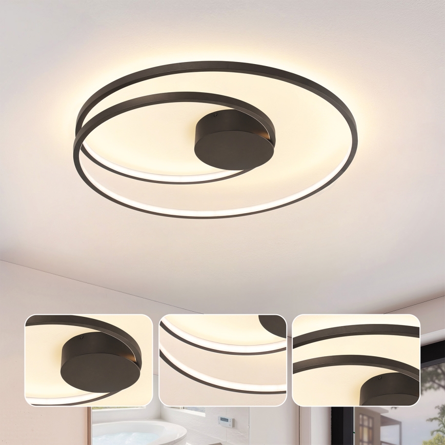 Brilagi - LED Stmívatelné stropní svítidlo TWISTER LED/75W/230V 3000-6000K pr. 70 cm černá + dálkové ovládání
