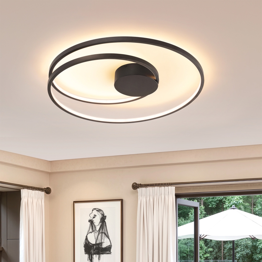 Brilagi - LED Stmívatelné stropní svítidlo TWISTER LED/75W/230V 3000-6000K pr. 70 cm černá + dálkové ovládání