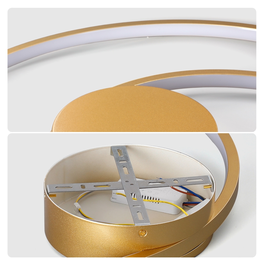 Brilagi - LED Stmívatelné stropní svítidlo TWISTER LED/75W/230V 3000-6000K pr. 70 cm zlatá + dálkové ovládání