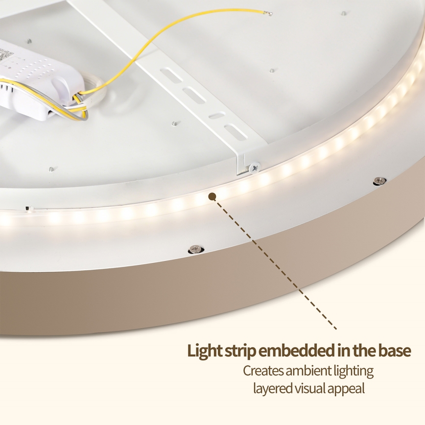 Brilagi - LED Stmívatelné stropní svítidlo GLASS POOL DOUBLE LED/48W/230V 3000-6000K pr. 40 cm béžová + dálkové ovládání