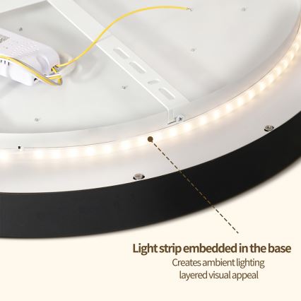 Brilagi - LED Stmívatelné stropní svítidlo GLASS POOL DOUBLE LED/48W/230V 3000-6000K 40 cm černá + dálkové ovládání