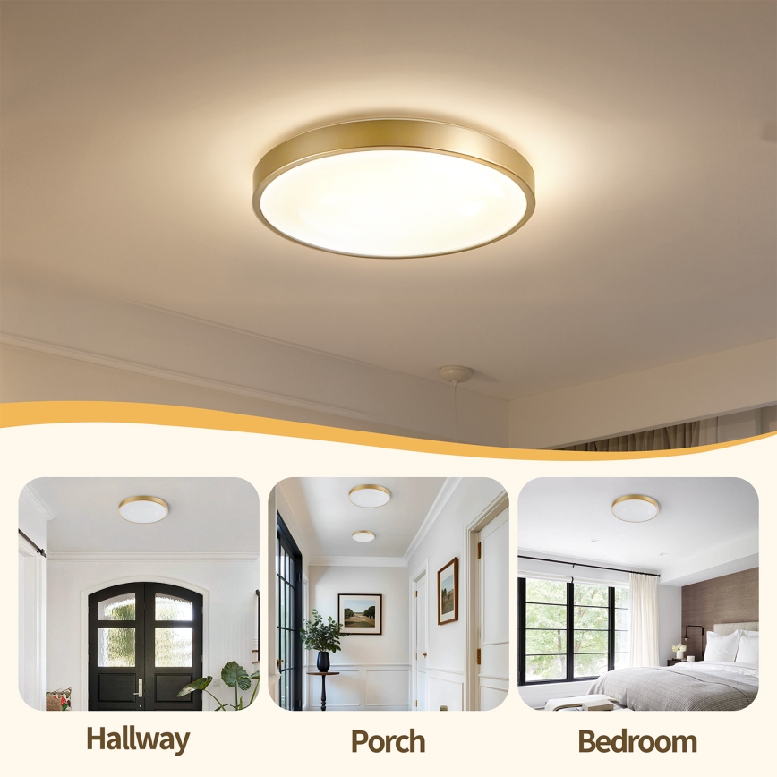 Brilagi - LED Stmívatelné stropní svítidlo GLASS POOL DOUBLE LED/48W/230V 3000-6000K 40 cm zlatá + dálkové ovládání