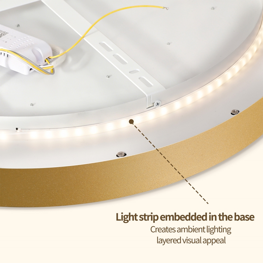 Brilagi - LED Stmívatelné stropní svítidlo GLASS POOL DOUBLE LED/48W/230V 3000-6000K 40 cm zlatá + dálkové ovládání