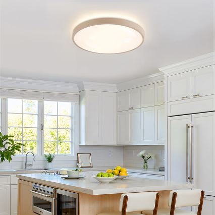 Brilagi - LED Stmívatelné stropní svítidlo GLASS POOL DOUBLE LED/60W/230V 3000-6000K 50 cm béžová + dálkové ovládání