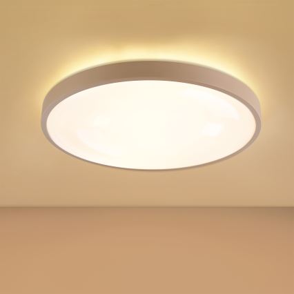 Brilagi - LED Stmívatelné stropní svítidlo GLASS POOL DOUBLE LED/60W/230V 3000-6000K 50 cm béžová + dálkové ovládání