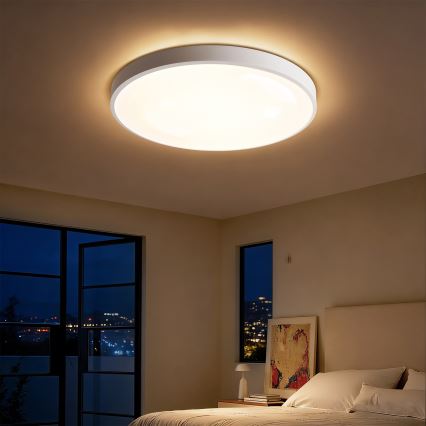 Brilagi - LED Stmívatelné stropní svítidlo GLASS POOL DOUBLE LED/60W/230V 3000-6000K 50 cm bílá + dálkové ovládání