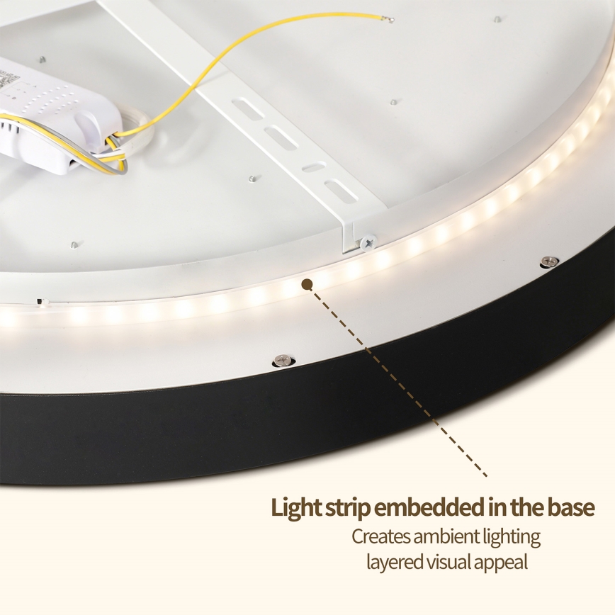 Brilagi - LED Stmívatelné stropní svítidlo GLASS POOL DOUBLE LED/60W/230V 3000-6000K 50 cm černá + dálkové ovládání