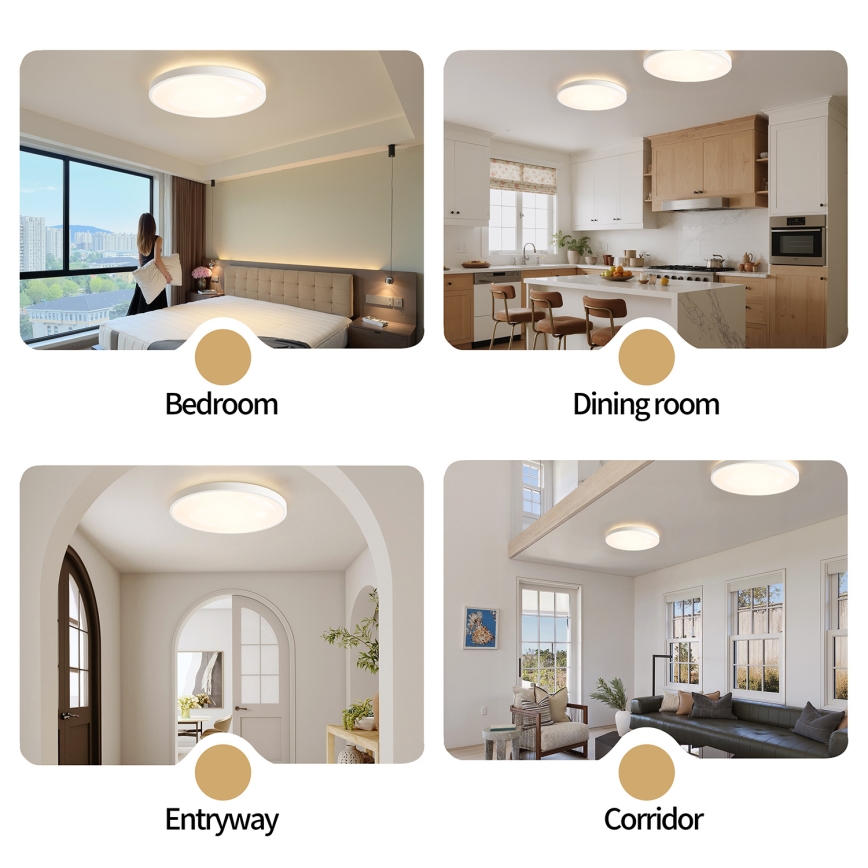 Brilagi - LED Stmívatelné stropní svítidlo GLASS POOL DOUBLE LED/80W/230V 3000-6000K pr. 60 cm bílá + dálkové ovládání