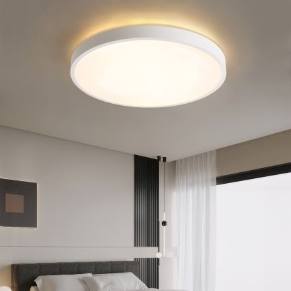 Brilagi - LED Stmívatelné stropní svítidlo GLASS POOL DOUBLE LED/80W/230V 3000-6000K pr. 60 cm bílá + dálkové ovládání