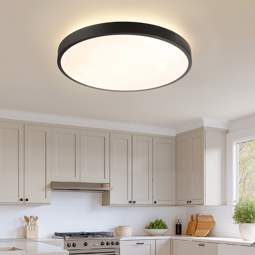 Brilagi - LED Stmívatelné stropní svítidlo GLASS POOL DOUBLE LED/80W/230V 3000-6000K 60 cm černá + dálkové ovládání