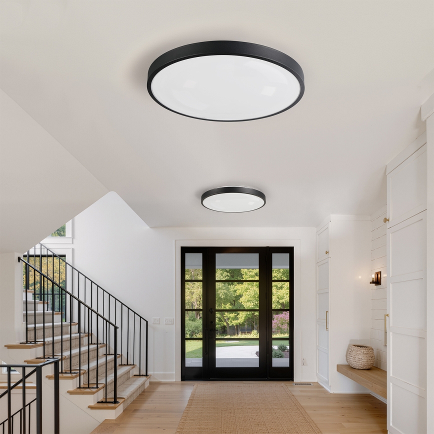 Brilagi - LED Stmívatelné stropní svítidlo GLASS POOL DOUBLE LED/80W/230V 3000-6000K 60 cm černá + dálkové ovládání