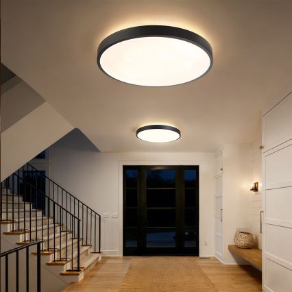 Brilagi - LED Stmívatelné stropní svítidlo GLASS POOL DOUBLE LED/80W/230V 3000-6000K 60 cm černá + dálkové ovládání