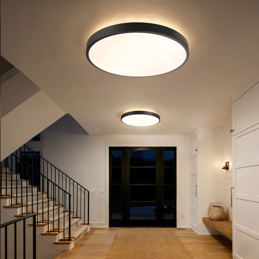 Brilagi - LED Stmívatelné stropní svítidlo GLASS POOL DOUBLE LED/80W/230V 3000-6000K 60 cm černá + dálkové ovládání