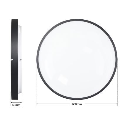 Brilagi - LED Stmívatelné stropní svítidlo GLASS POOL DOUBLE LED/80W/230V 3000-6000K 60 cm černá + dálkové ovládání