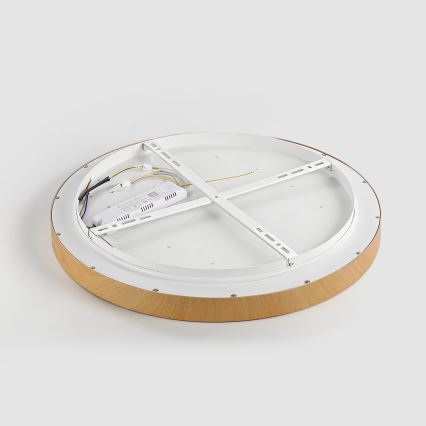 Brilagi - LED Stmívatelné stropní svítidlo GLASS POOL DOUBLE LED/80W/230V 3000-6000K 60 cm dekor dřeva + dálkové ovládání