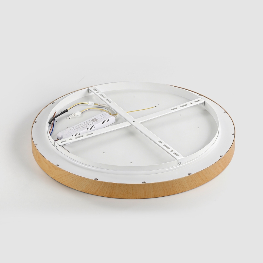 Brilagi - LED Stmívatelné stropní svítidlo GLASS POOL DOUBLE LED/80W/230V 3000-6000K 60 cm dekor dřeva + dálkové ovládání