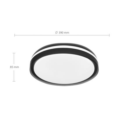 Brilagi - LED Stmívatelné stropní svítidlo NAOMI LED/48W/230V 3000-6500K pr. 39 cm černá + dálkové ovládání