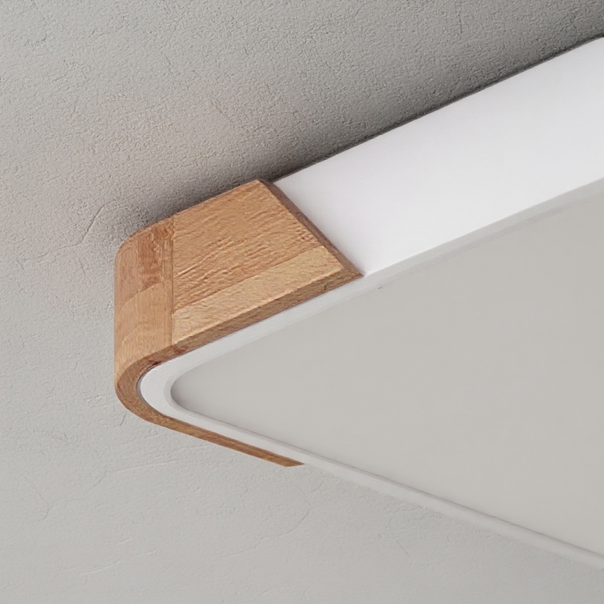 Brilagi - LED Stmívatelné stropní svítidlo PILANA LED/48W/230V 3000-6500K dub/bílá 42x42 cm + dálkové ovládání